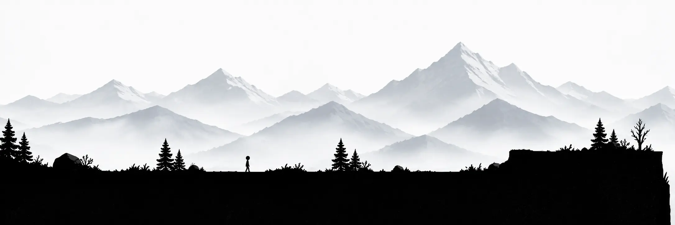 Before I Disappear game artwork showing a lone figure facing mist-covered mountains